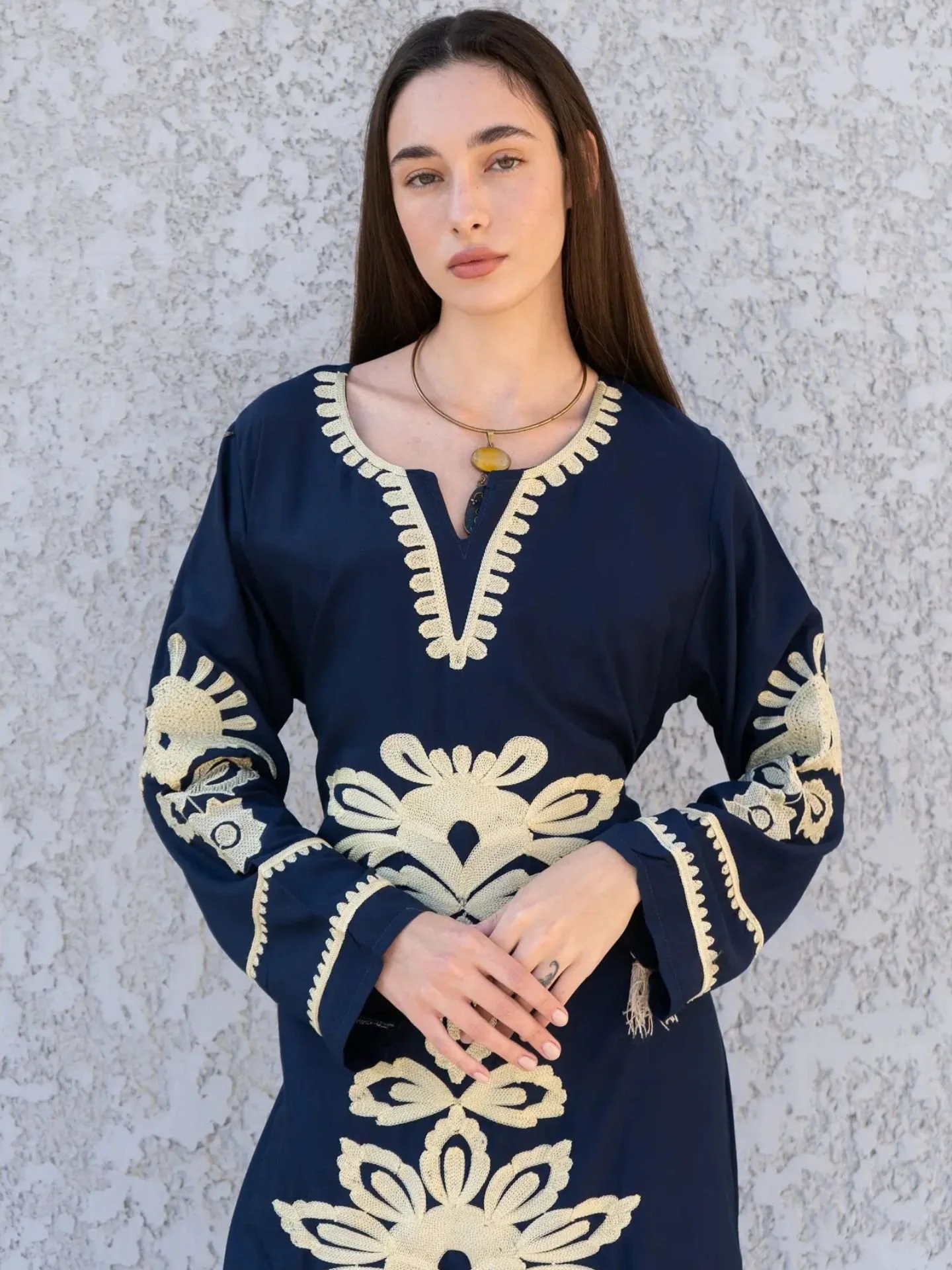 ワンピース sahara Cord Embroidery Caftan Dress sahara Cord Embroidery Caftan Dress sahara（サハラ）の「Cord